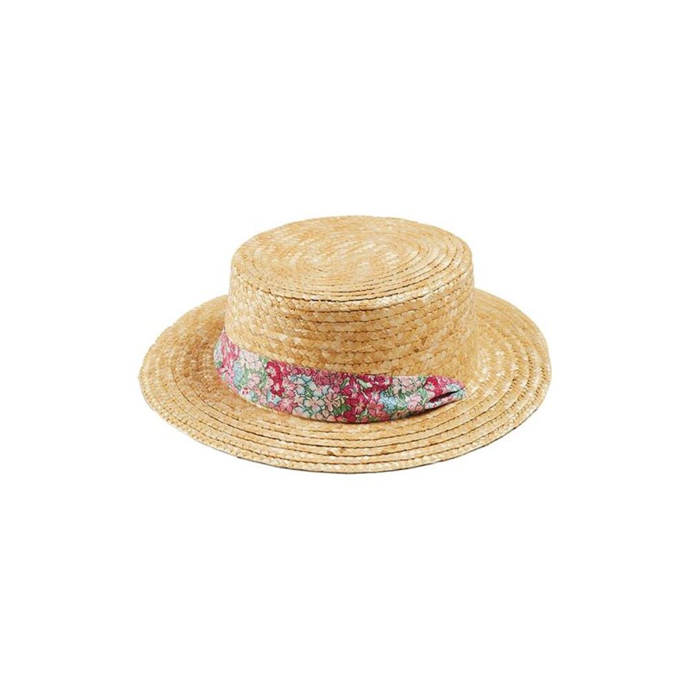 Pepa London Girls  Viola Floral Bow Detail Boater Hat, Pink